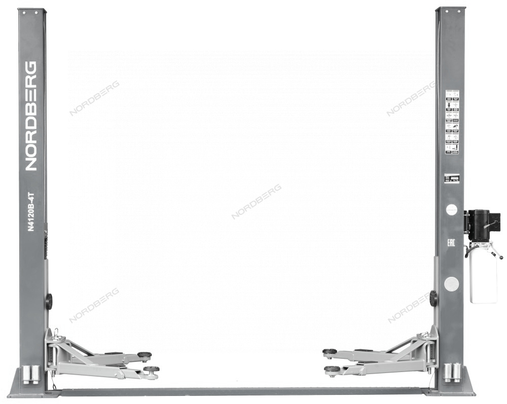 Подъемник двухстоечный 4 т, 380 В, серый NORDBERG N4120B-4G_380 — Фото 1